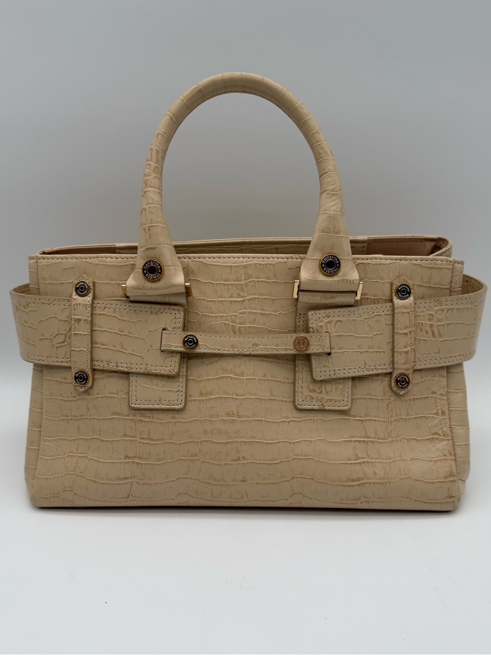 Samantha Thavasa Croc Embossed Tote Beige